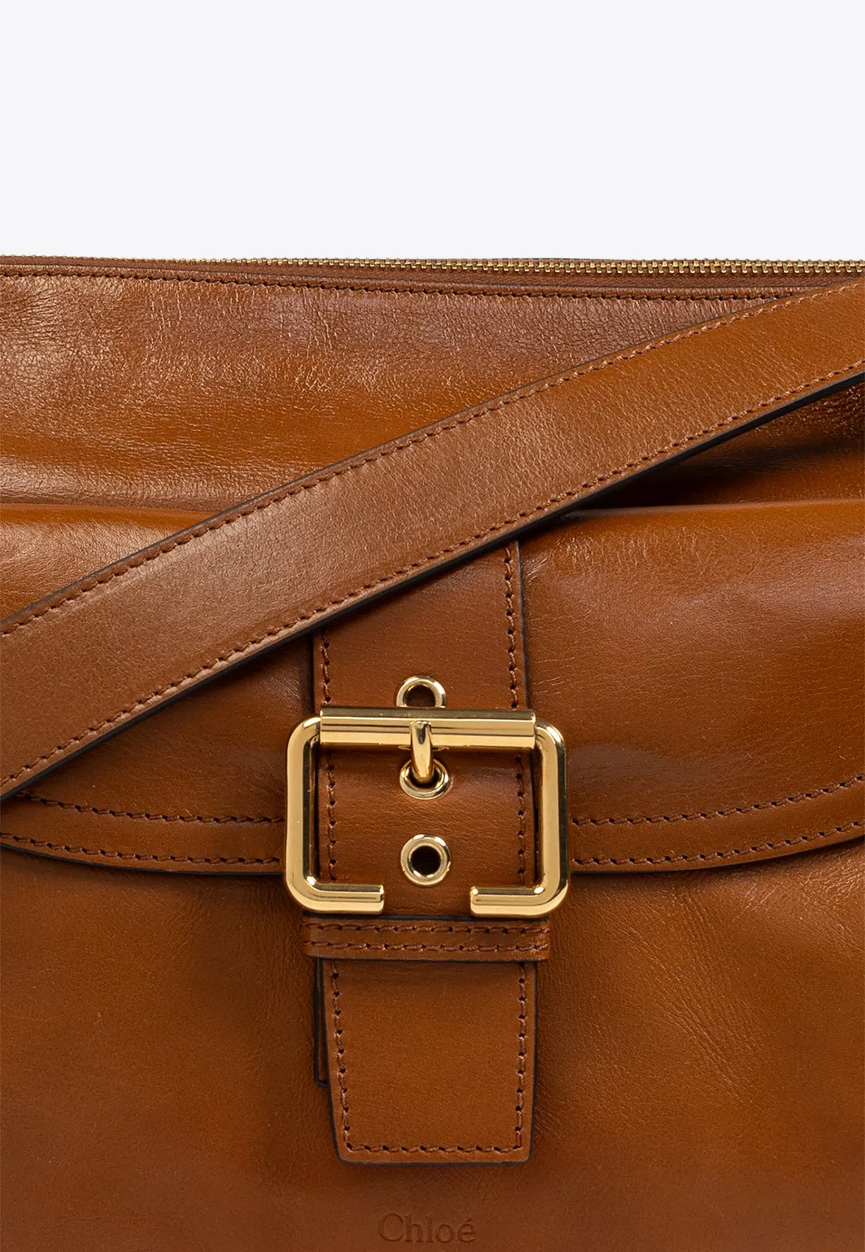 Shiny Leather Camera Shoulder Bag