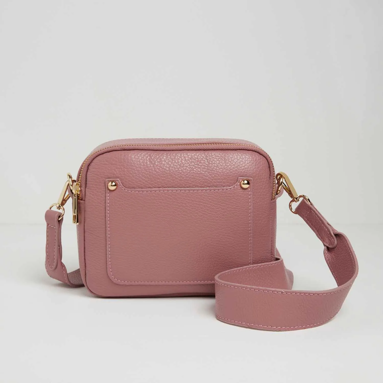 Sienna Crossbody Bag in Antique Pink with Pastel Strap