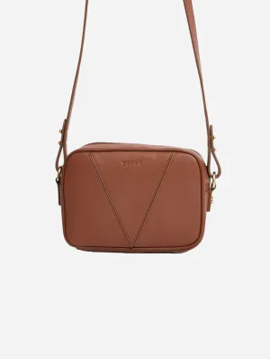Silvie Vegan Bio-Based Bamboo Crossbody Bag | Brown
