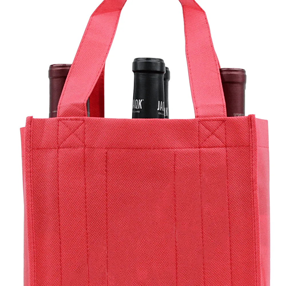 Six Bottle Wine Tote, Reverse Reinforced Handles *Fully Customizable*