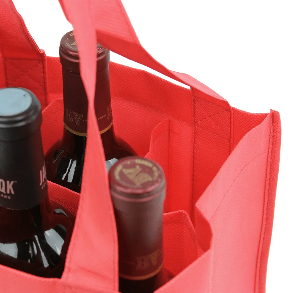 Six Bottle Wine Tote, Reverse Reinforced Handles *Fully Customizable*