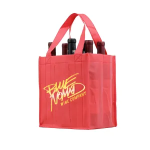 Six Bottle Wine Tote, Reverse Reinforced Handles *Fully Customizable*