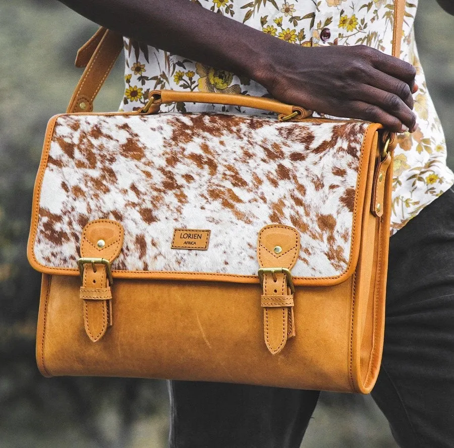 Slim Padded Leather Laptop Bag