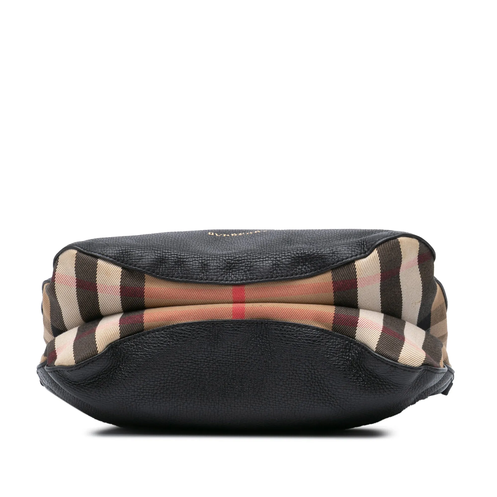 Small Leather and House Check Canvas Bingley Crossbody