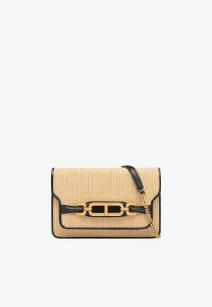 Small Raffia and Leather Shoulder Bag