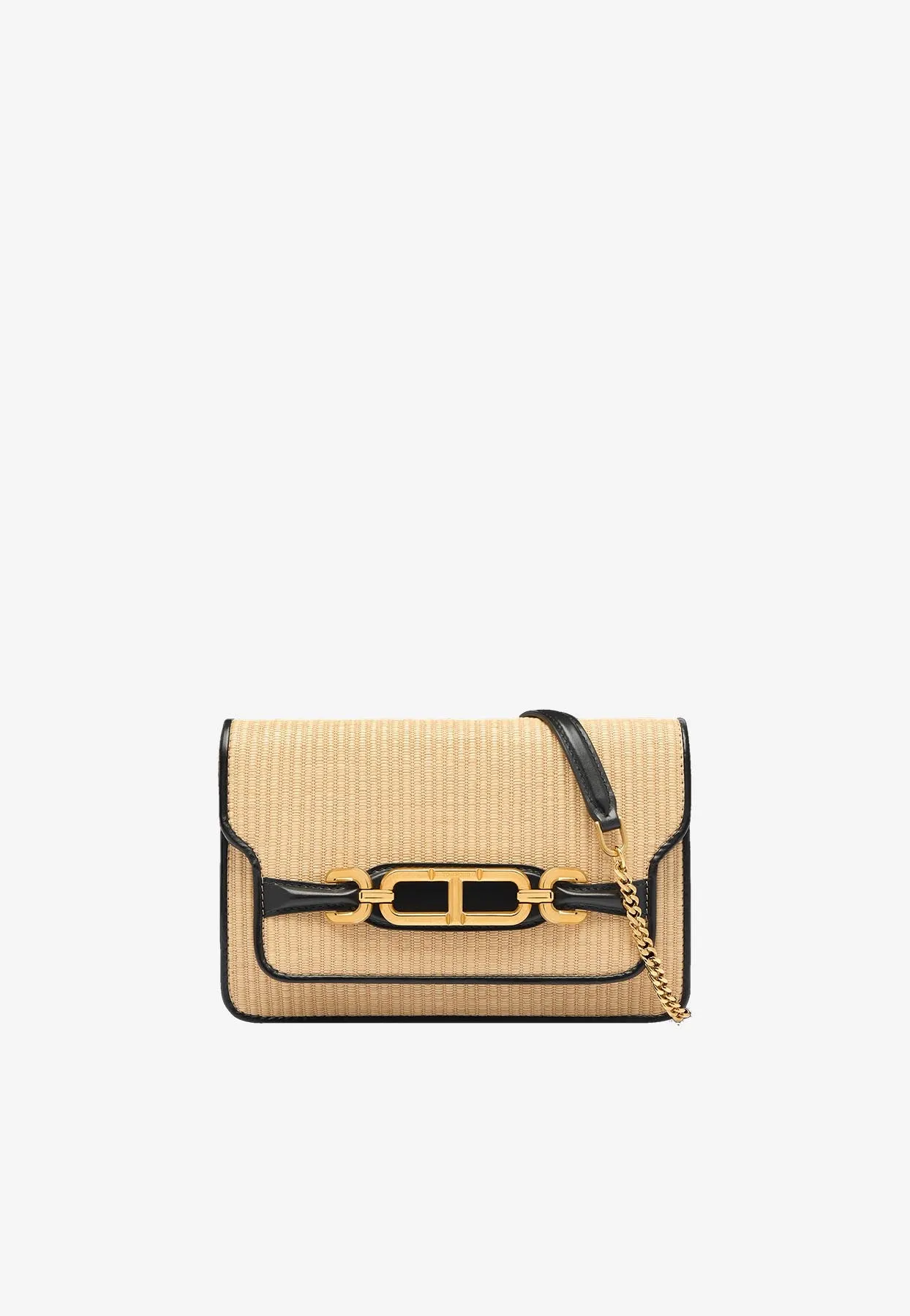 Small Raffia and Leather Shoulder Bag