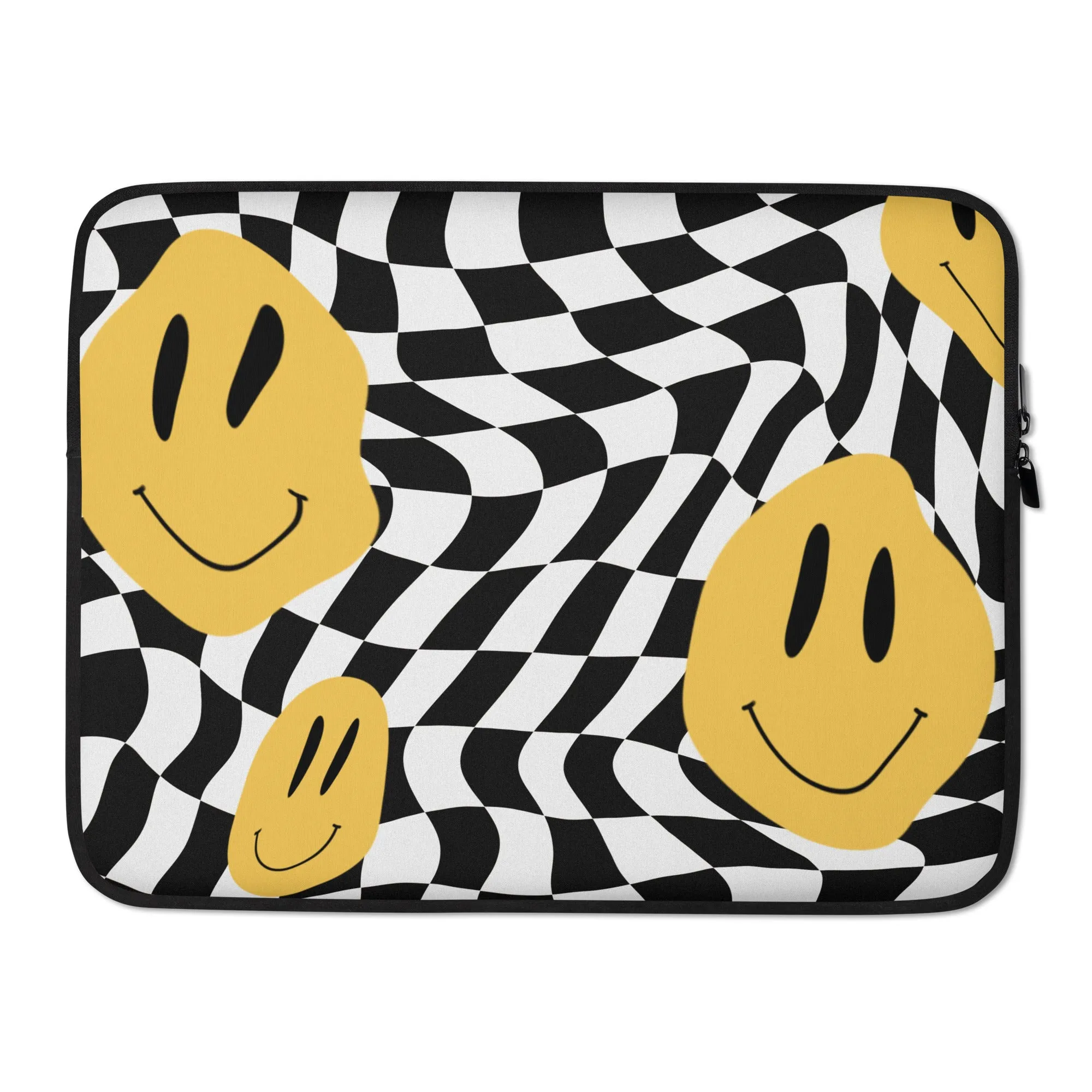 Smiley Face Checkered Laptop Sleeve