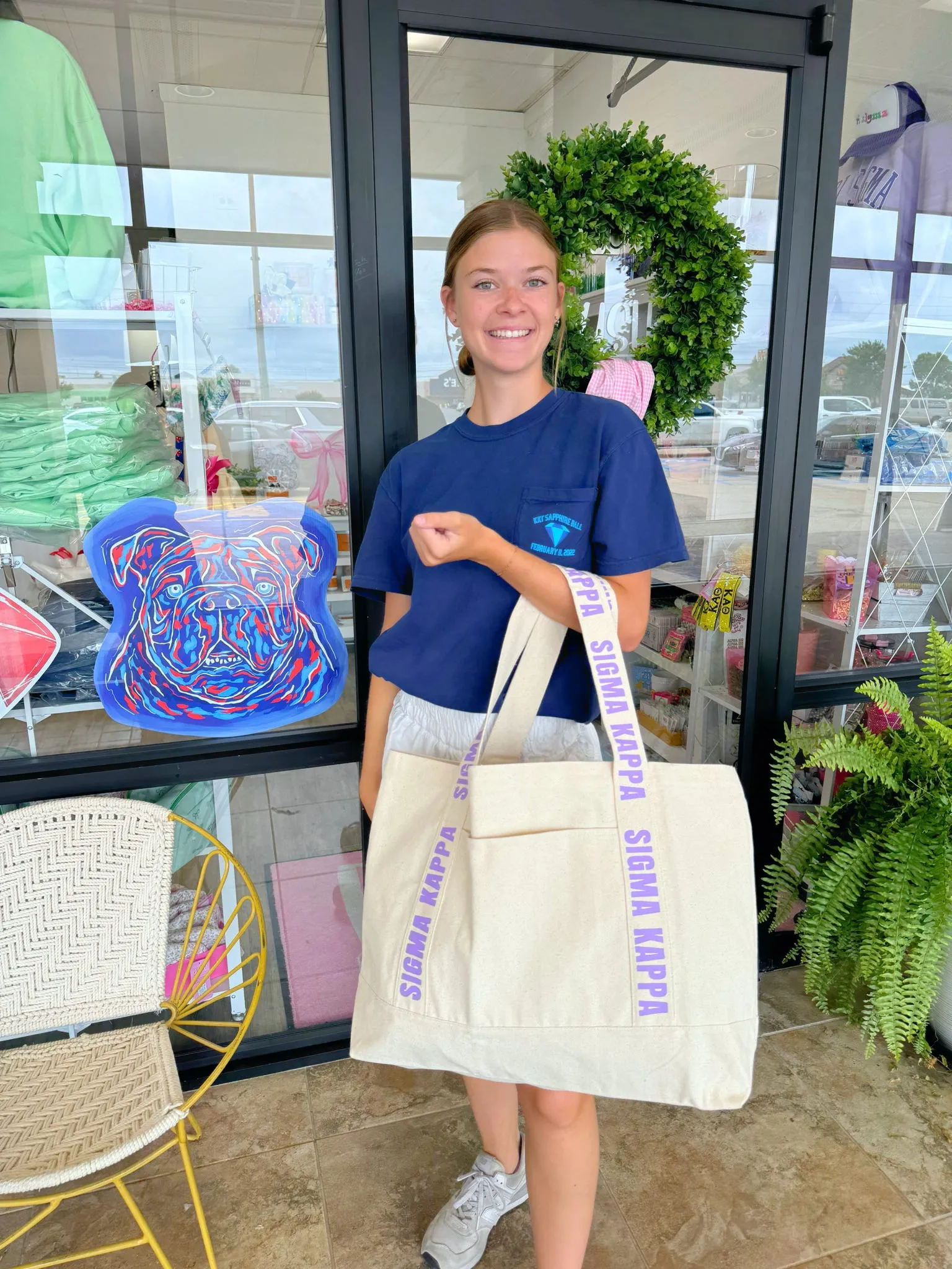 Sorority Large Canvas Tote Bag - WHOLESALE