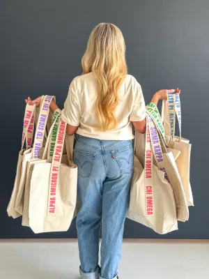 Sorority Large Canvas Tote Bag - WHOLESALE