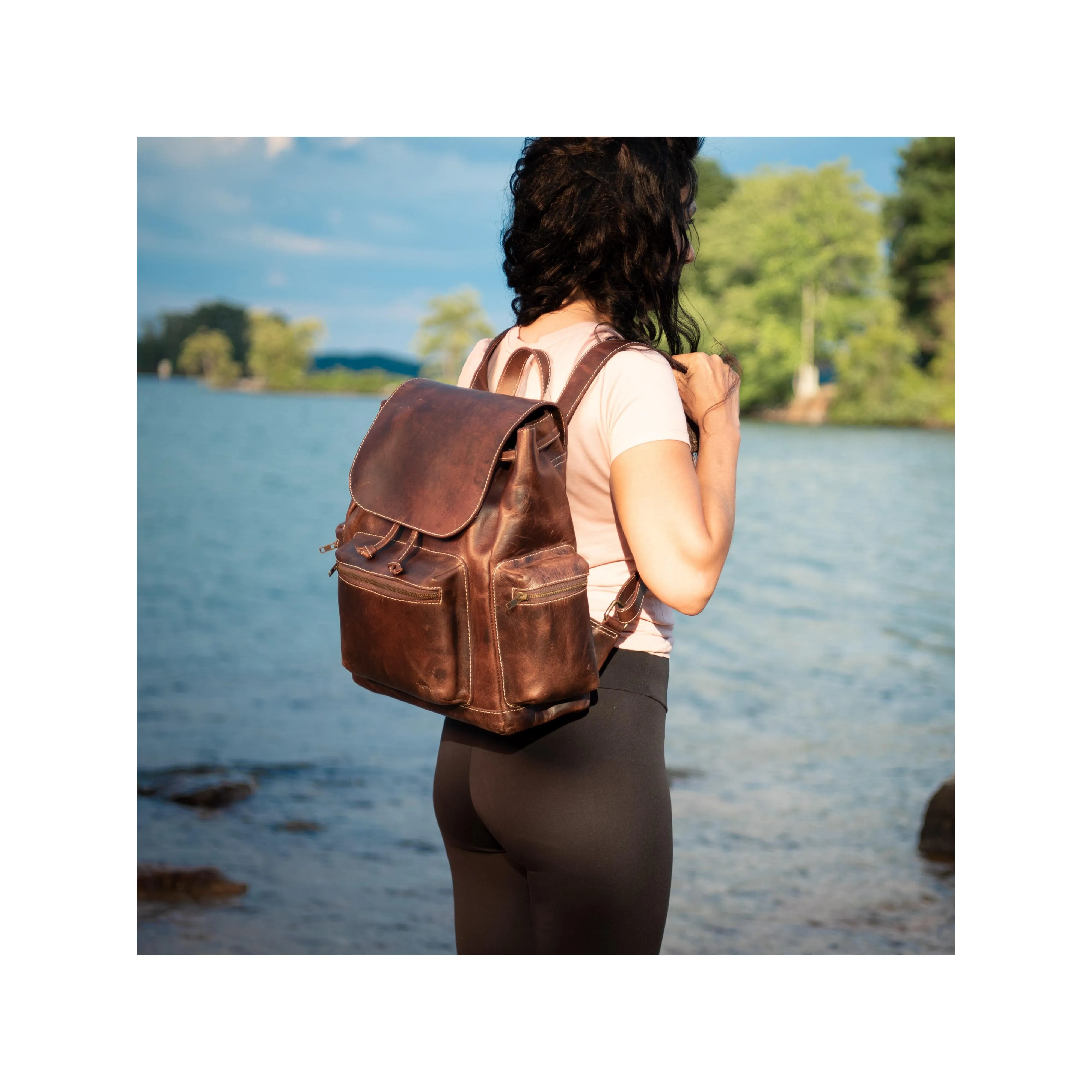 Spring Buffalo Leather Backpack