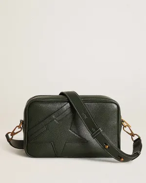 star bag goat leather body star and shoulder strap - deep green