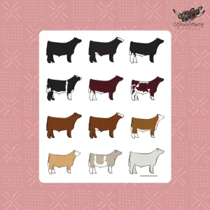 Steer Breeds Sticker