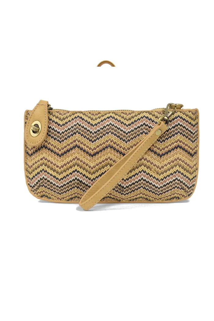 Straw Mini Crossbody Wristlet