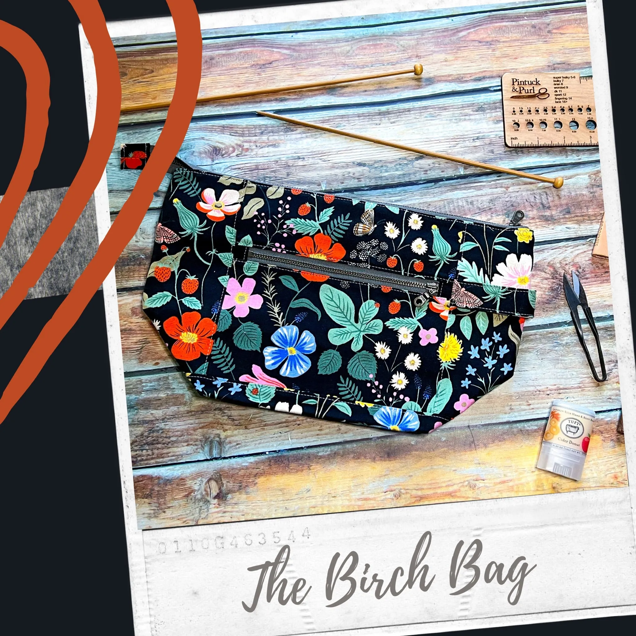 *Strawberry Fields*- Signature Zippered Knitting Project Bag