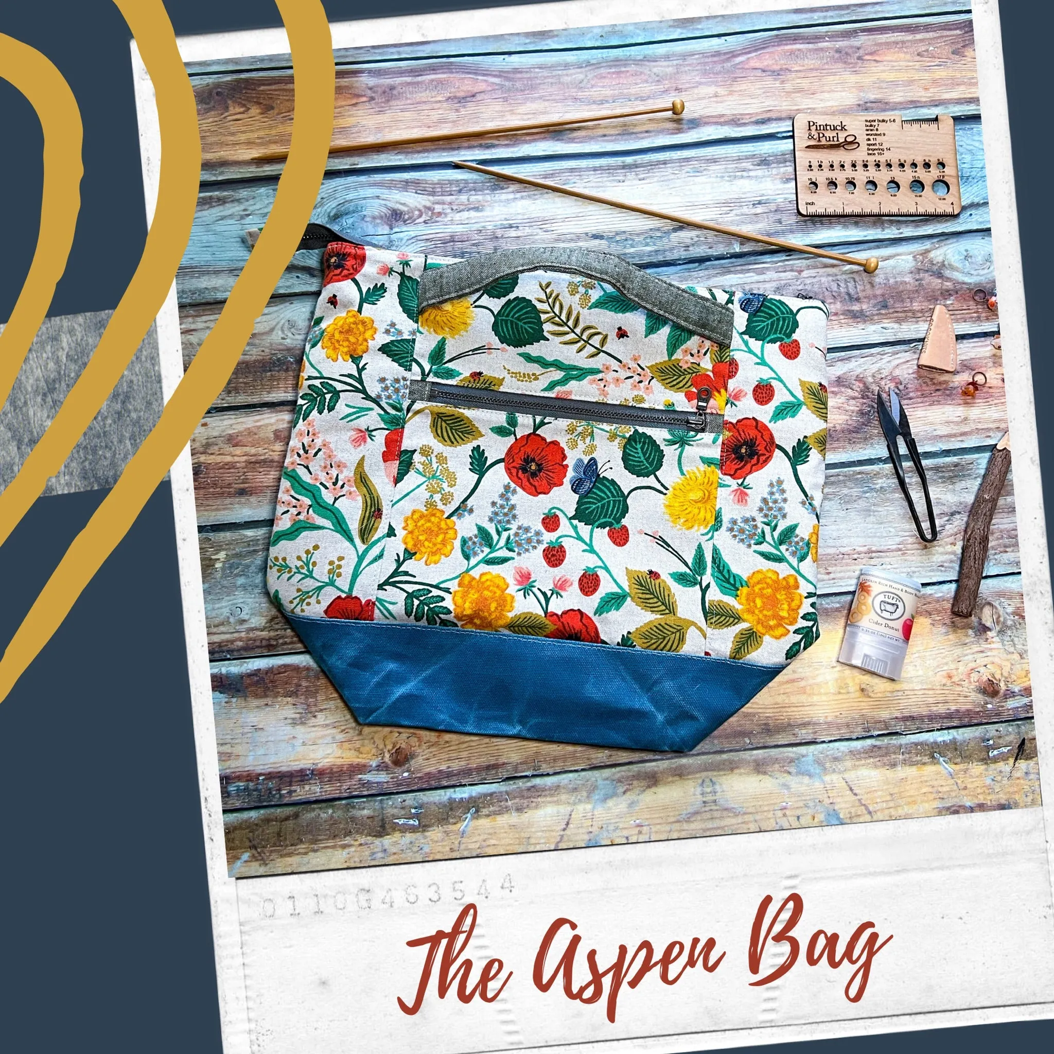 *Strawberry Fields*- Signature Zippered Knitting Project Bag