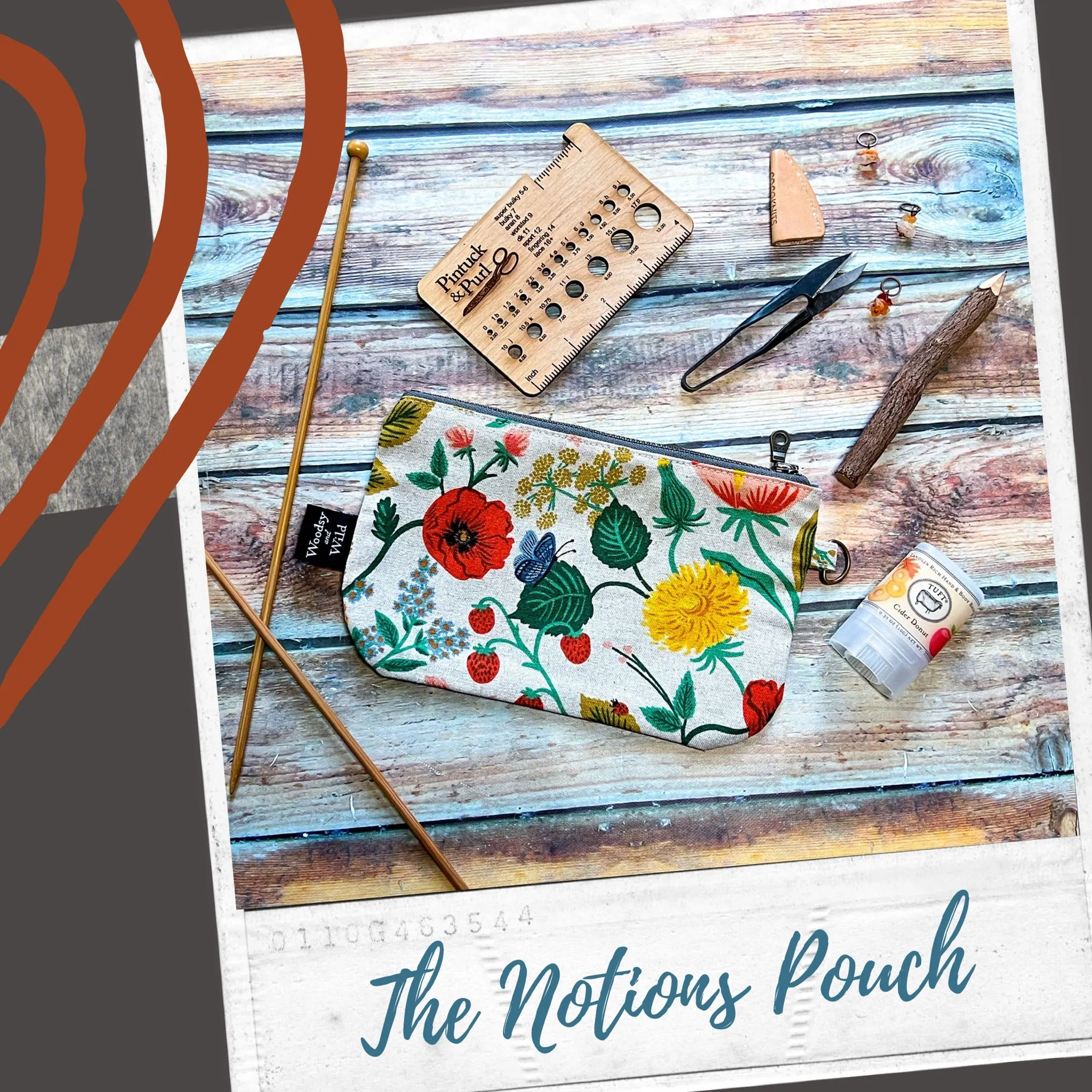 *Strawberry Fields*- Signature Zippered Knitting Project Bag