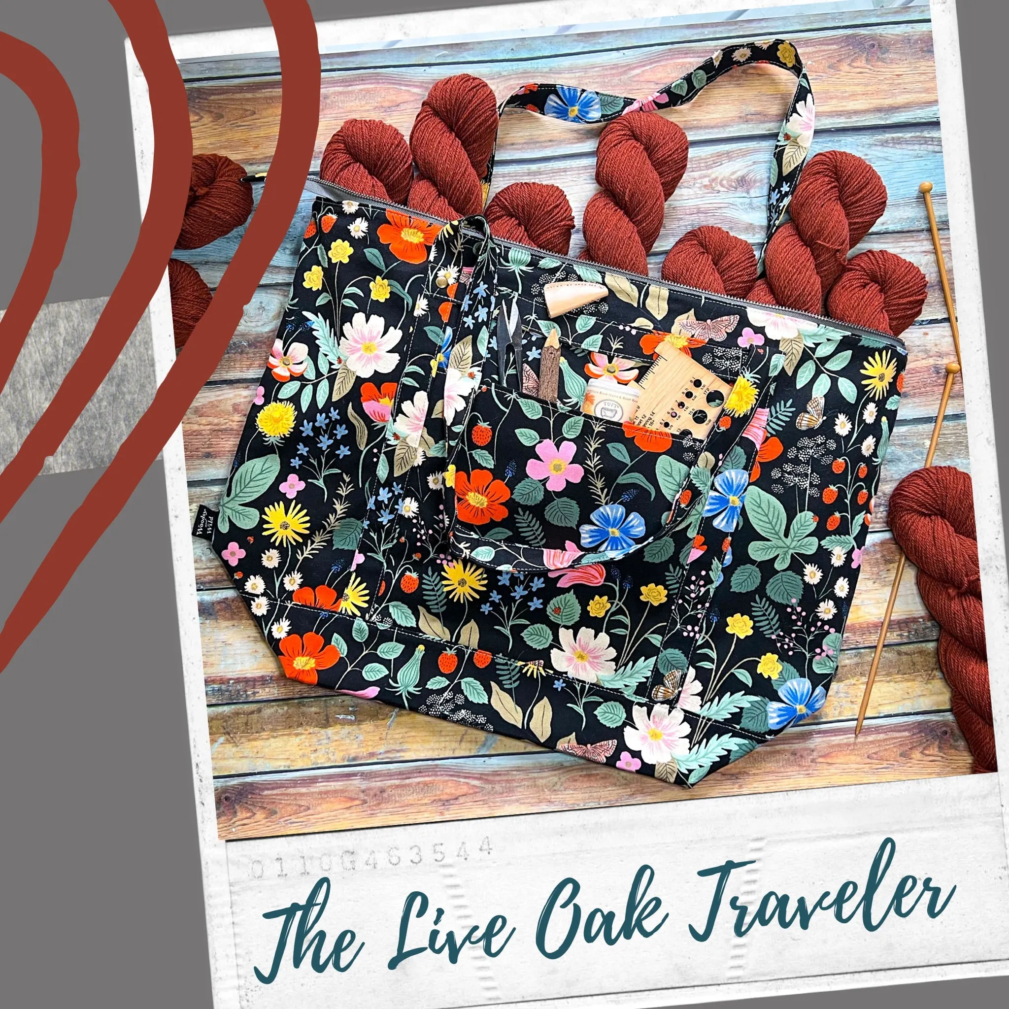 *Strawberry Fields*- Signature Zippered Knitting Project Bag