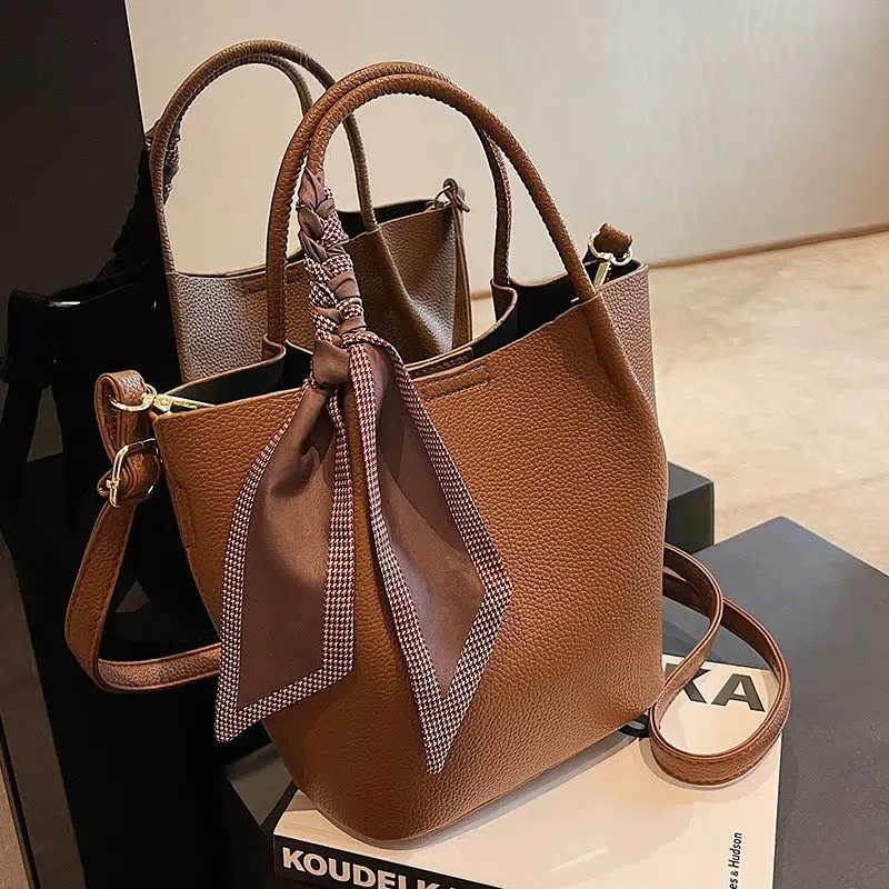 Stylish Bucket Shaped Leather Bag