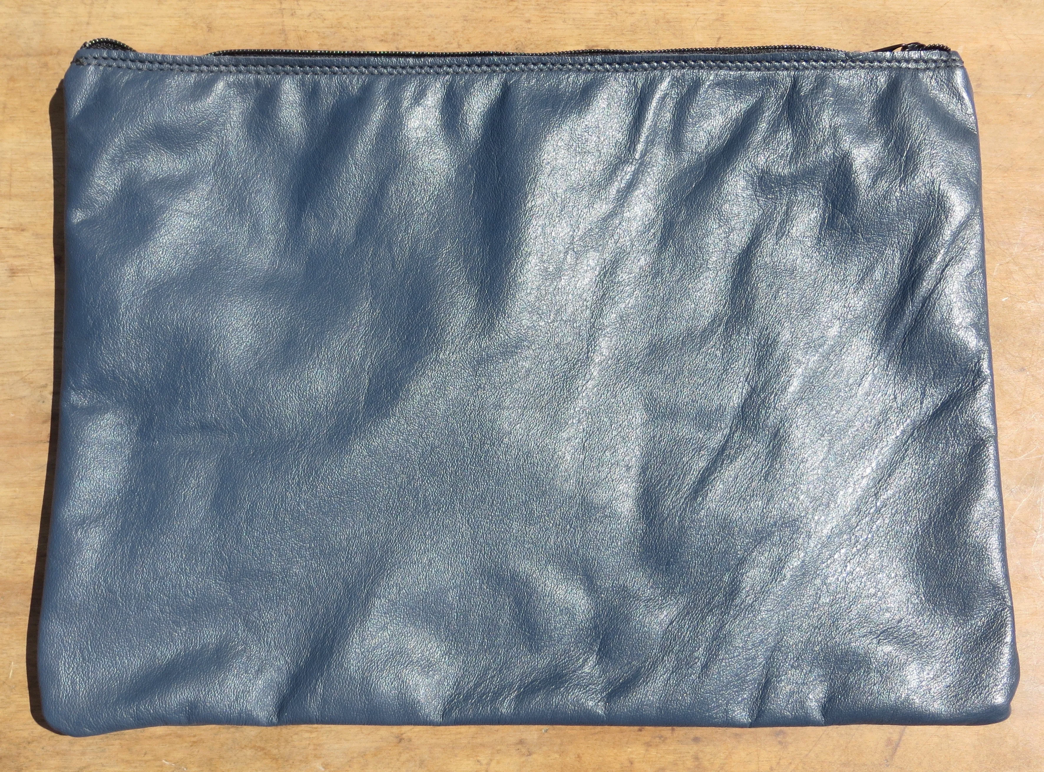 Tablet Sleeve in Blue Leather