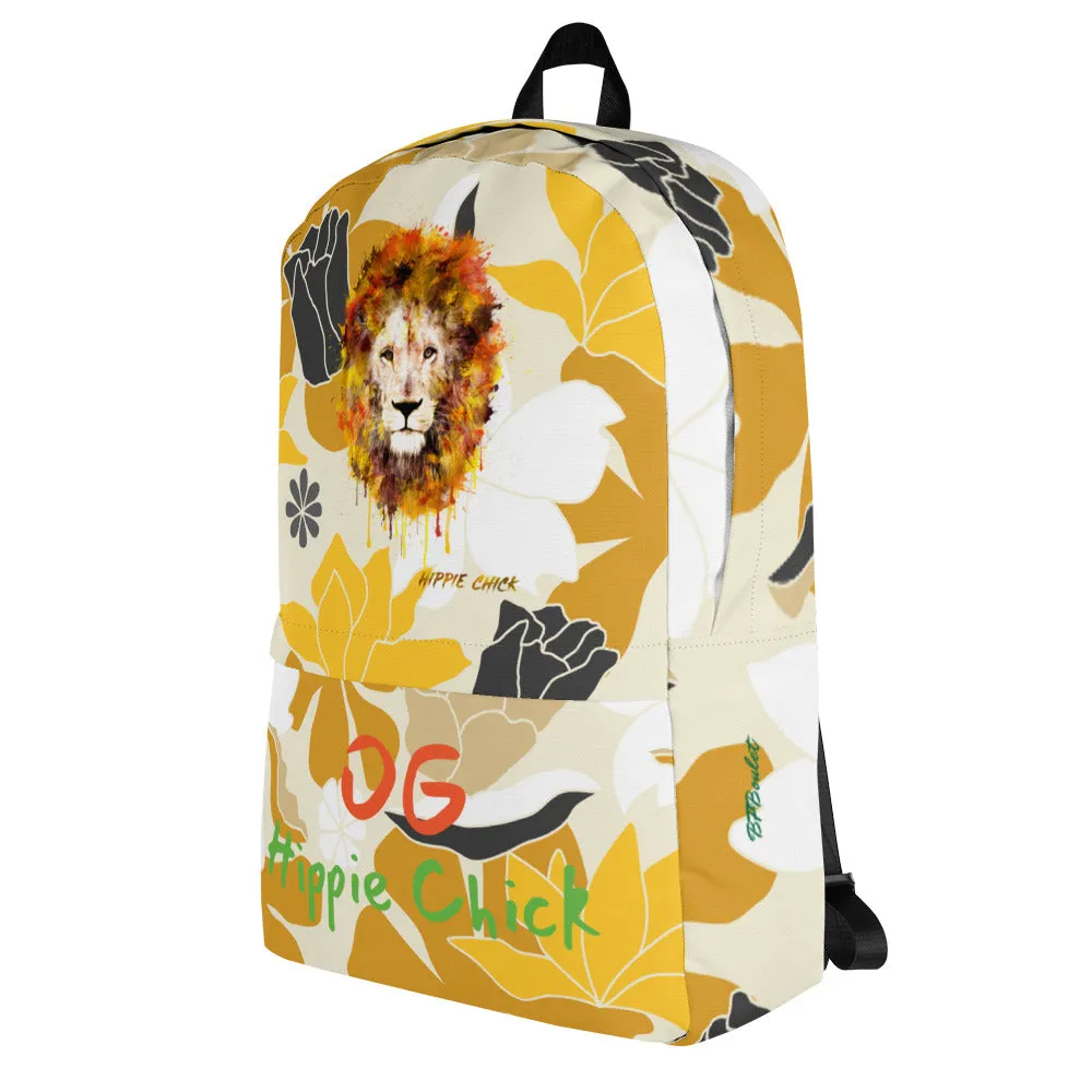 Tan Flowers Backpack - OG Hippie Chick