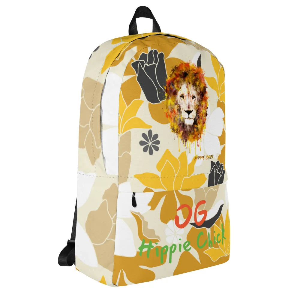 Tan Flowers Backpack - OG Hippie Chick
