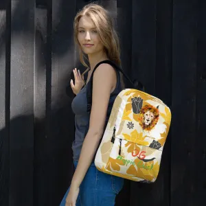 Tan Flowers Backpack - OG Hippie Chick