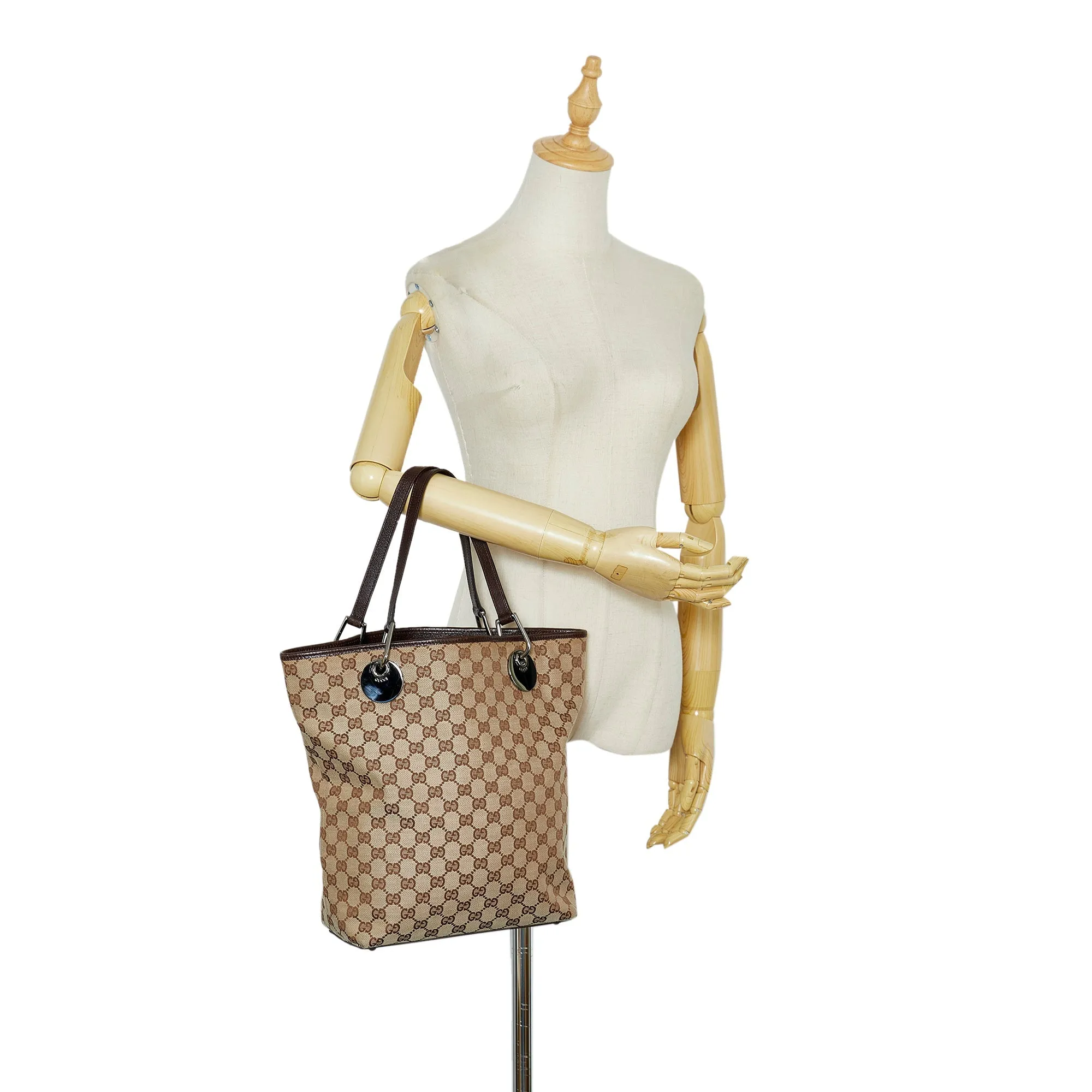 Taupe Gucci GG Canvas Eclipse Tote Bag