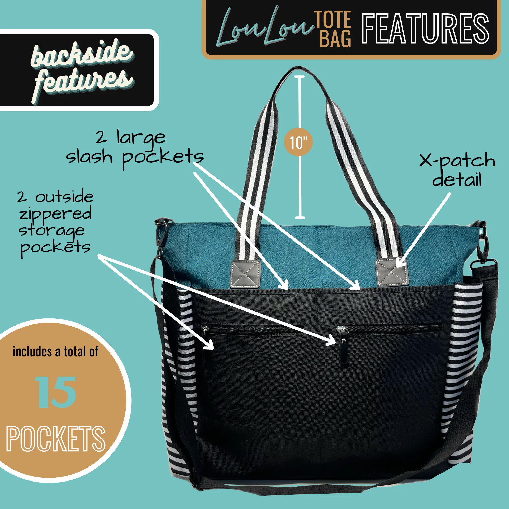 Teach Love  Inspire LouLou Teal Tote Bag for Teachers