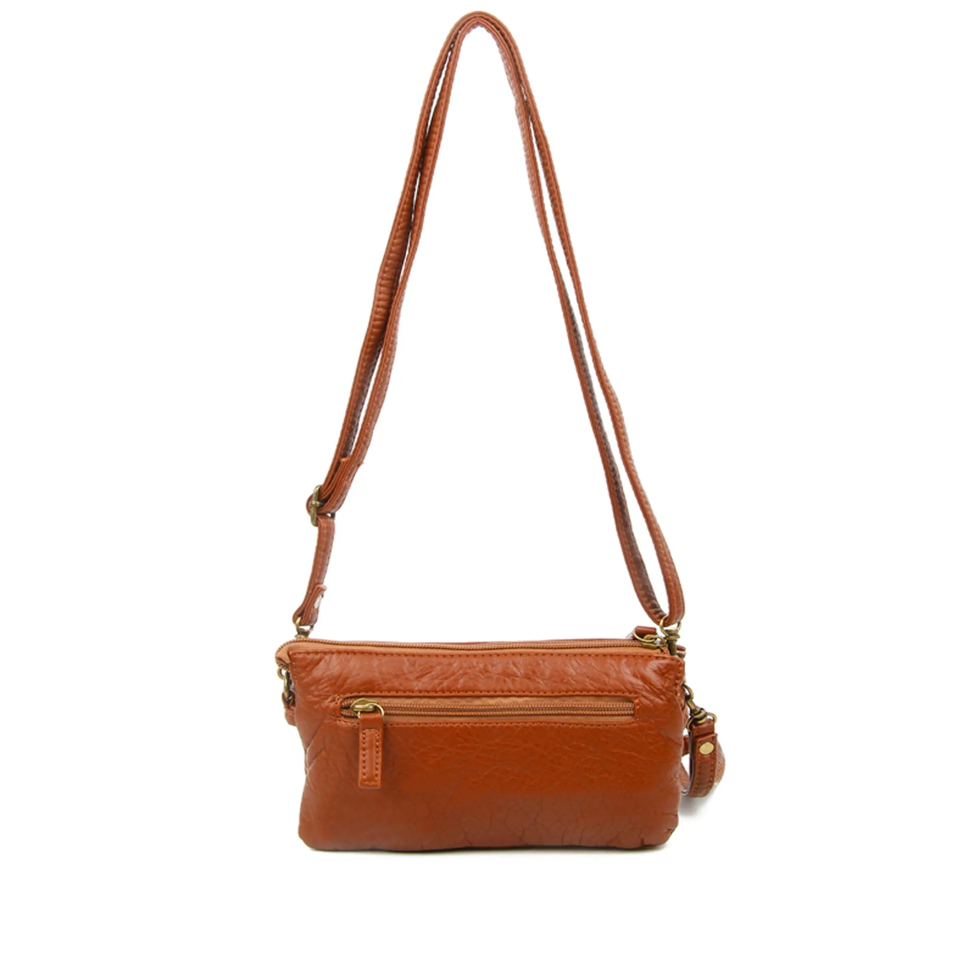 The Anita Three Way Crossbody Wristlet - Brown