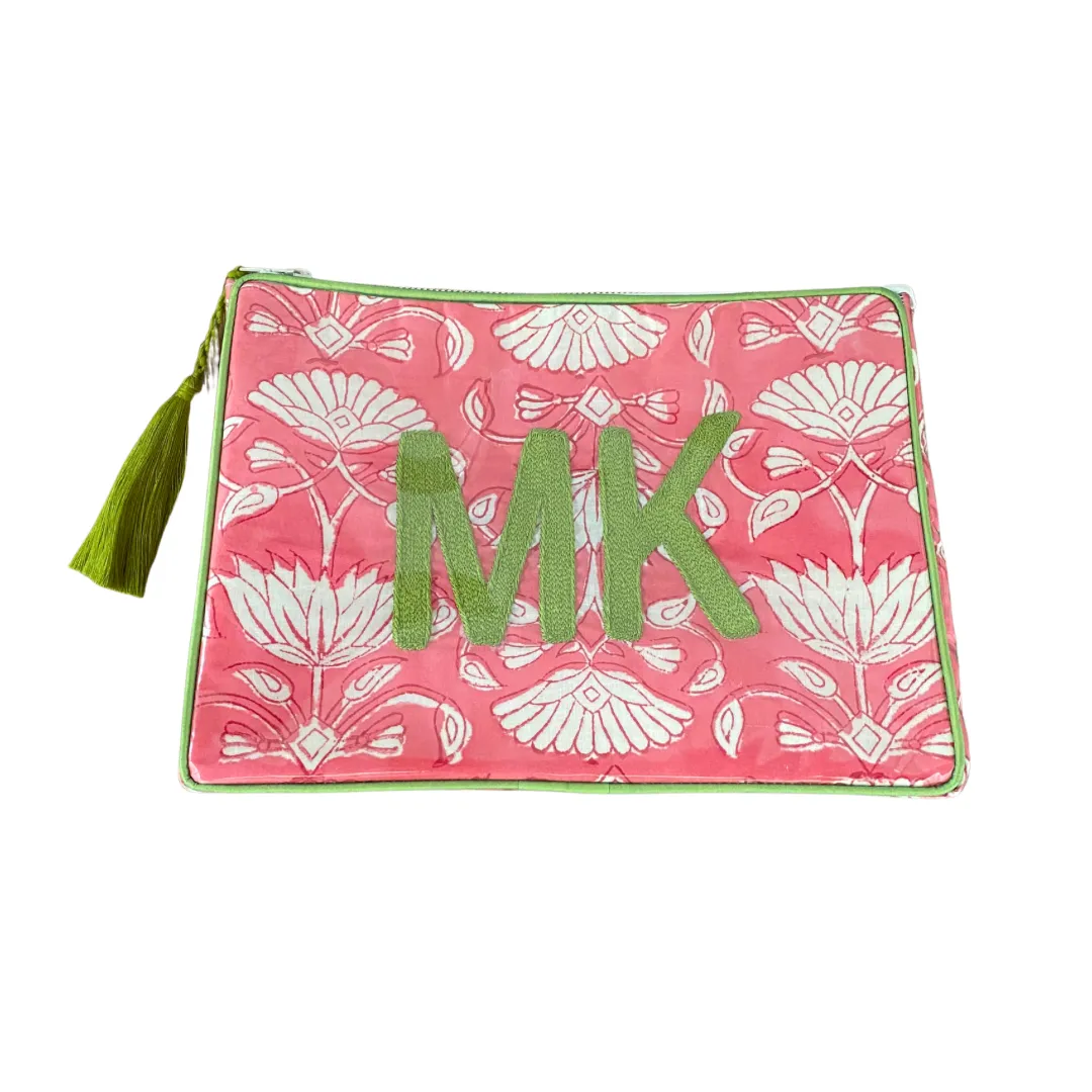 The OG India Bag - Coral/Green - Monogrammed