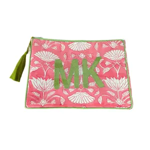 The OG India Bag - Coral/Green - Monogrammed
