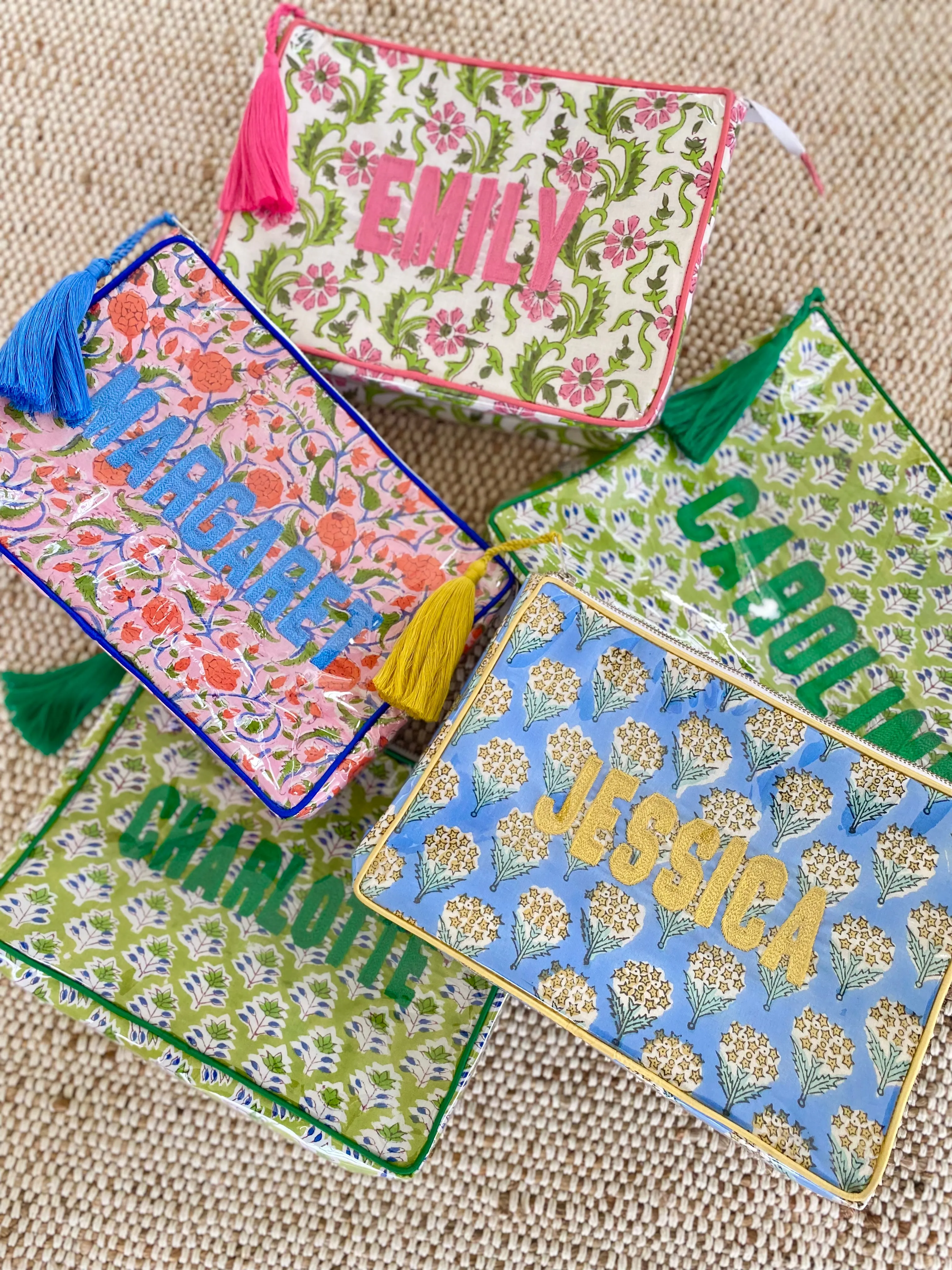 The OG India Bag - Multicolored Floral - Monogrammed