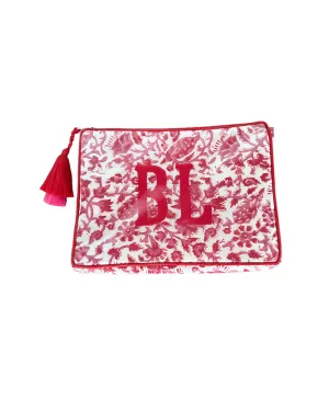 The OG India Bag - Red & Fuchsia Floral - Monogrammed