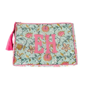 The OG India Bag - Seafoam and Pink - Monogrammed