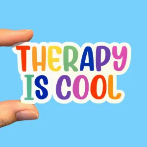 Therapy Is Cool, Mental Health Sticker | Therapist Sticker