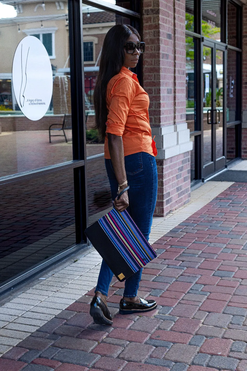 Tise Aso-Oke   Leather Laptop Sleeve - Multi