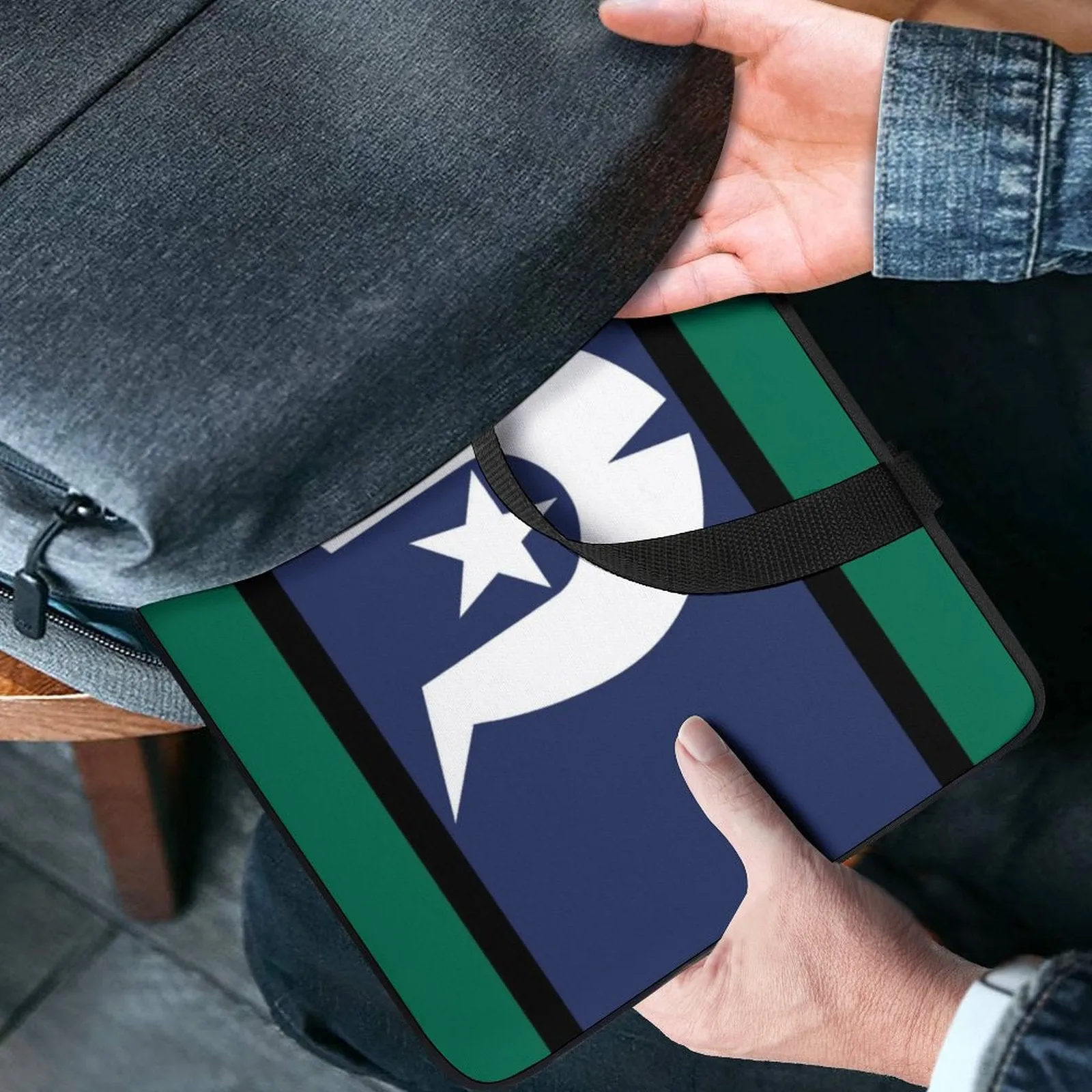 Torres Strait Flag on Laptop Case for Your Device