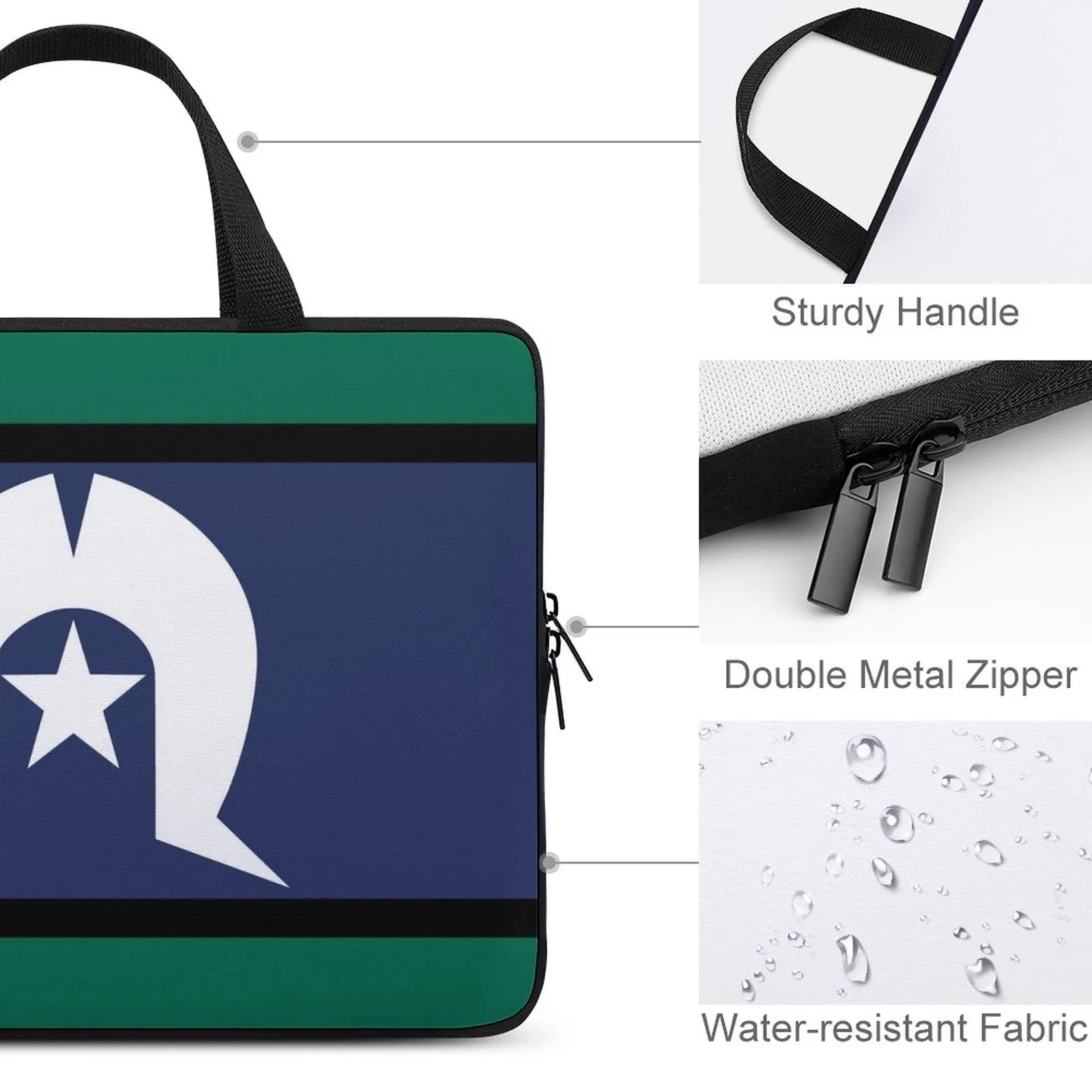 Torres Strait Flag on Laptop Case for Your Device