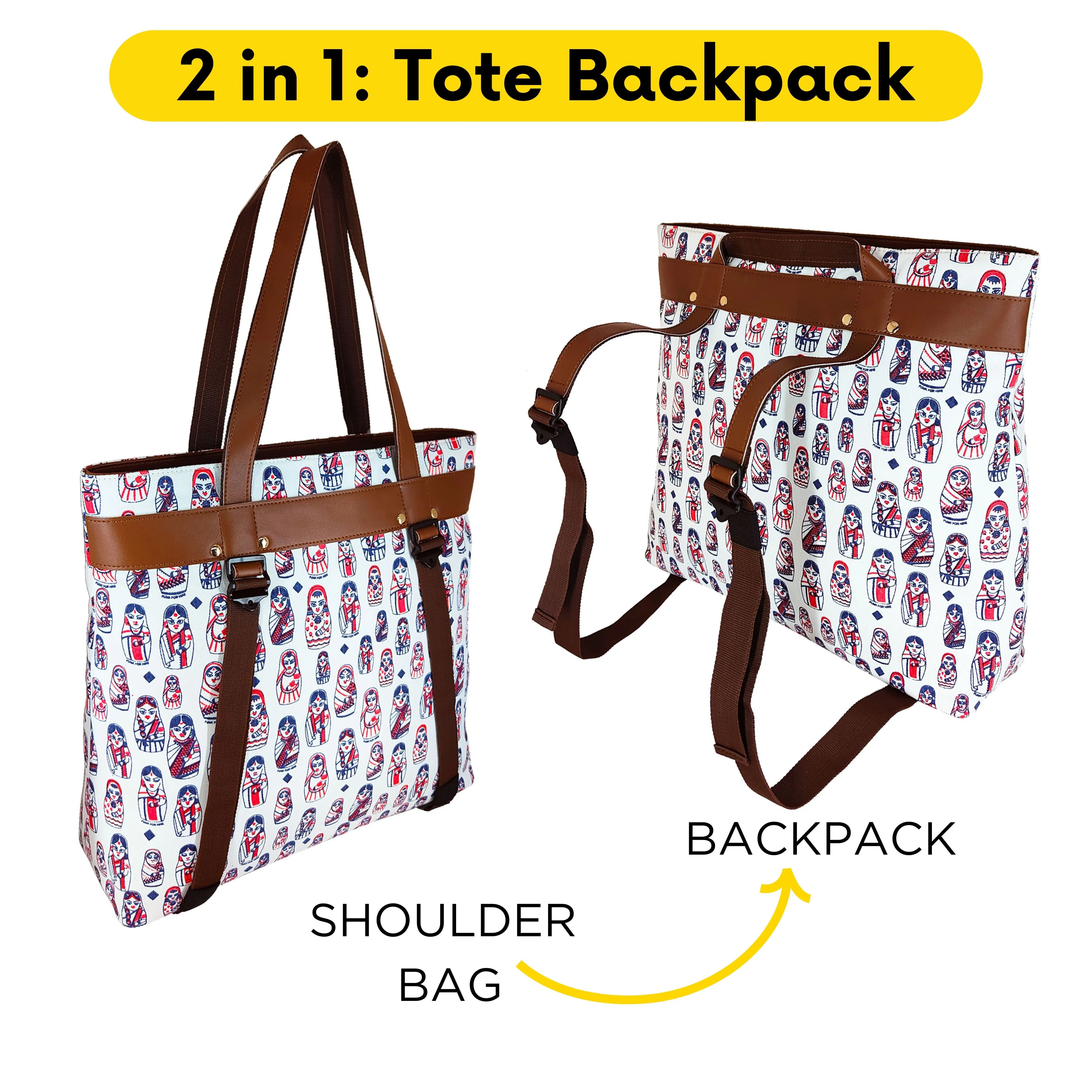 Tote Handbag  Doll White 13.3"