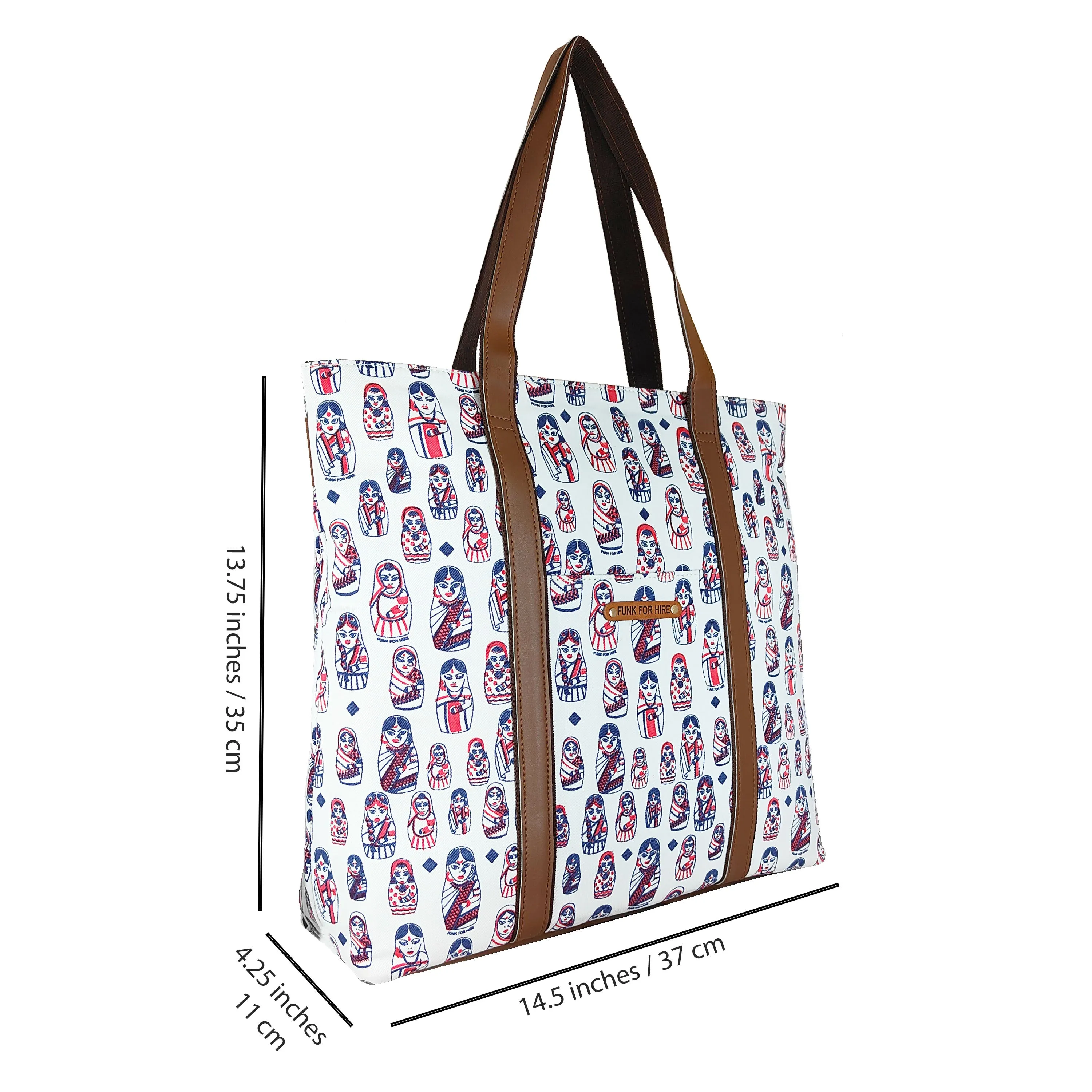 Tote Handbag  Doll White 13.3"
