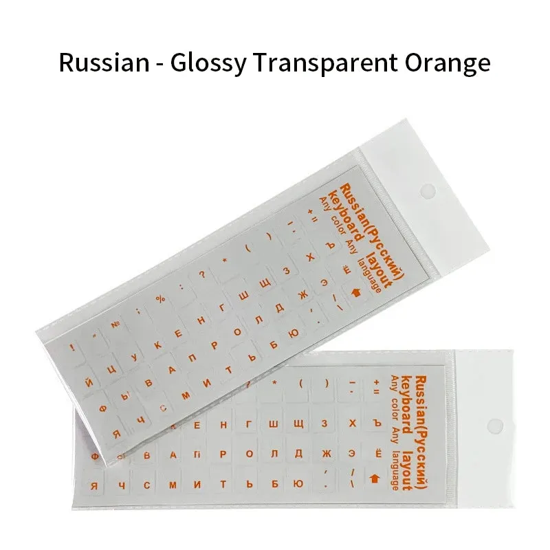 Transparent Russian Keyboard Stickers - Universal Laptop Cover
