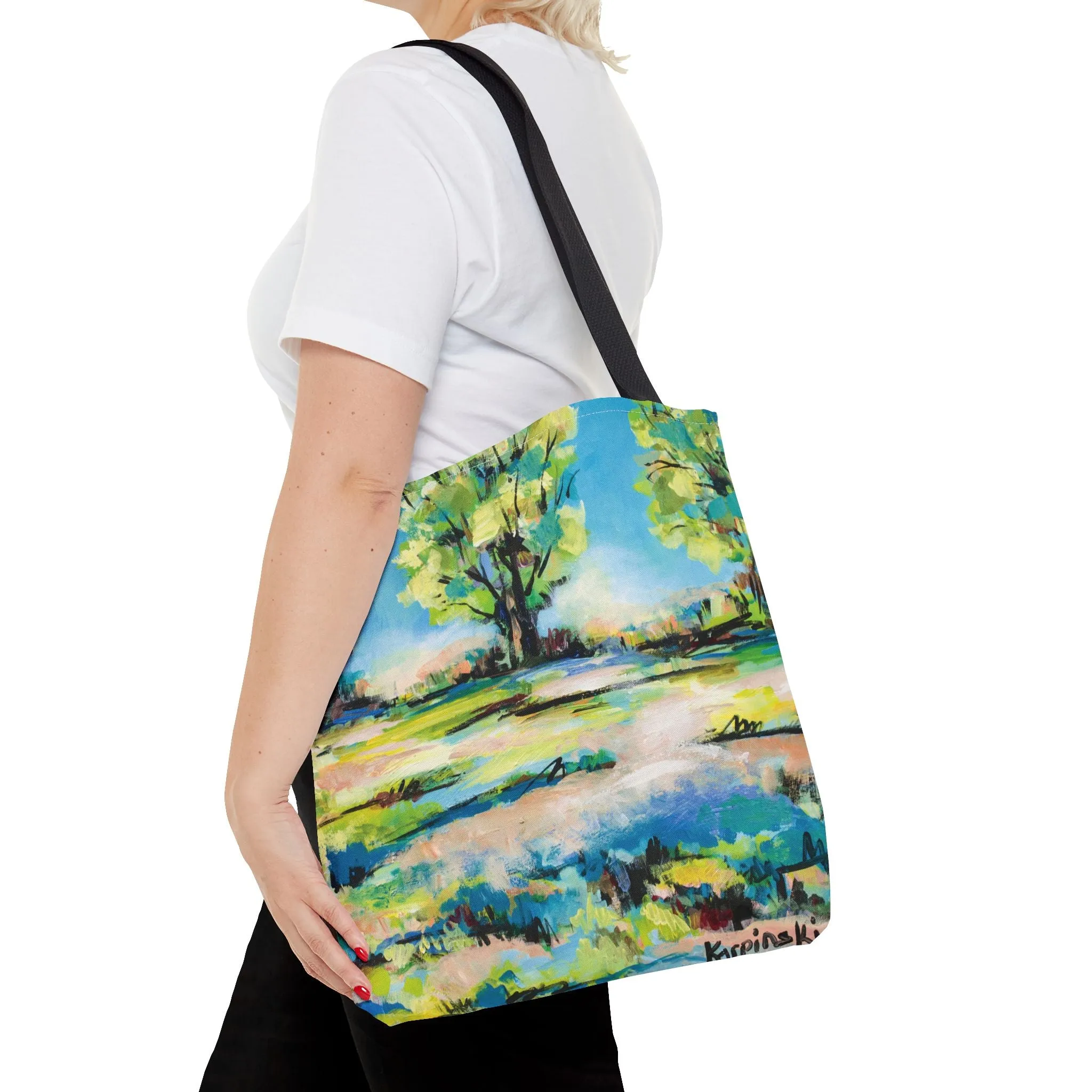 Tree Nature Landscape Art Tote Bag Canvas Shopping Bag - Tanglewood Tree Line - Leslie Karpinski