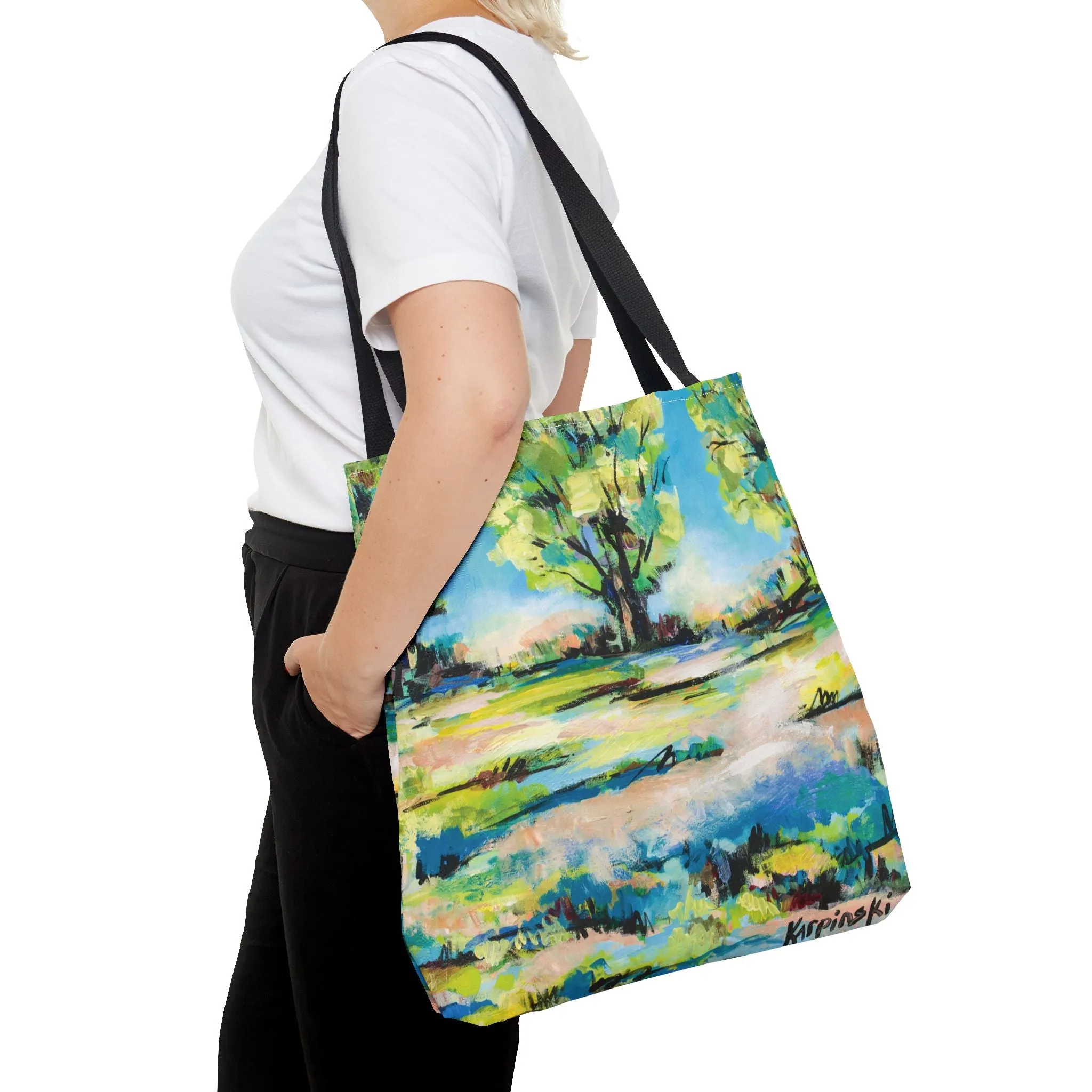 Tree Nature Landscape Art Tote Bag Canvas Shopping Bag - Tanglewood Tree Line - Leslie Karpinski