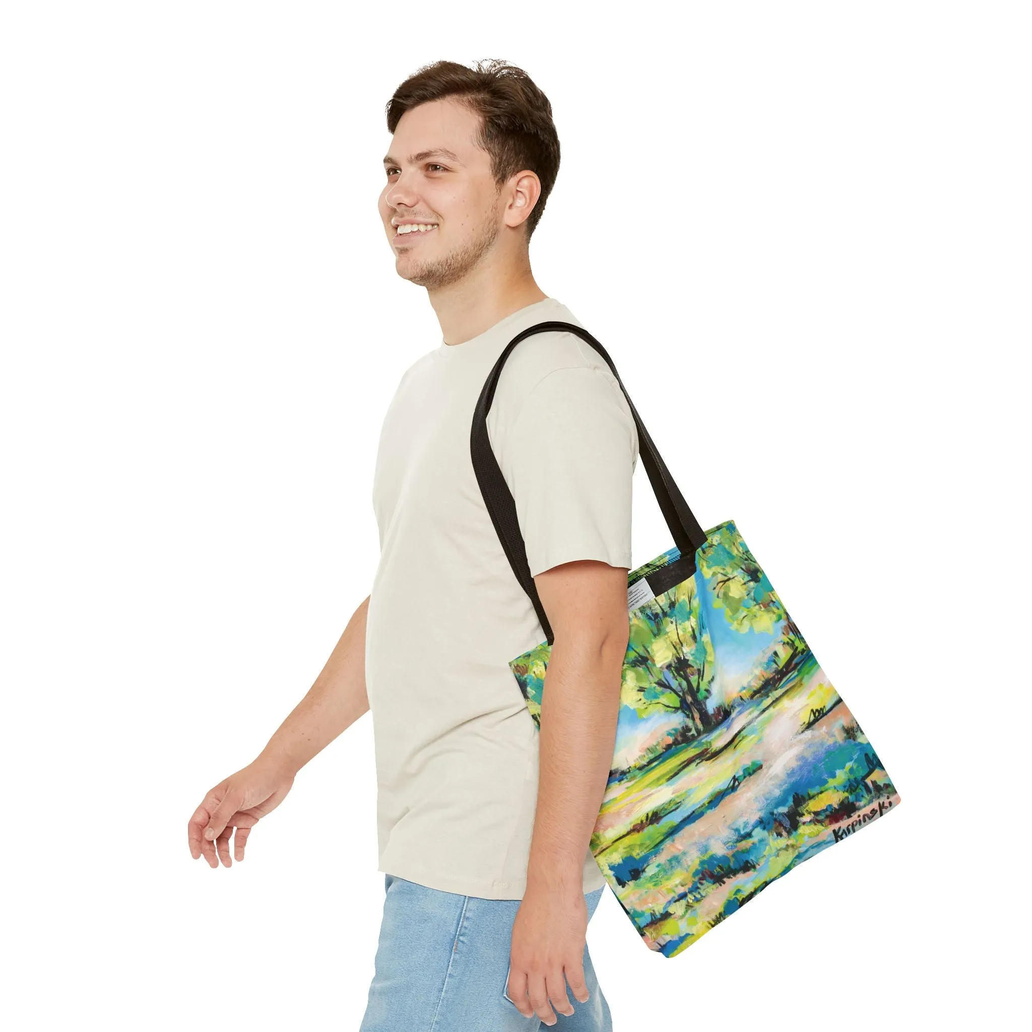 Tree Nature Landscape Art Tote Bag Canvas Shopping Bag - Tanglewood Tree Line - Leslie Karpinski