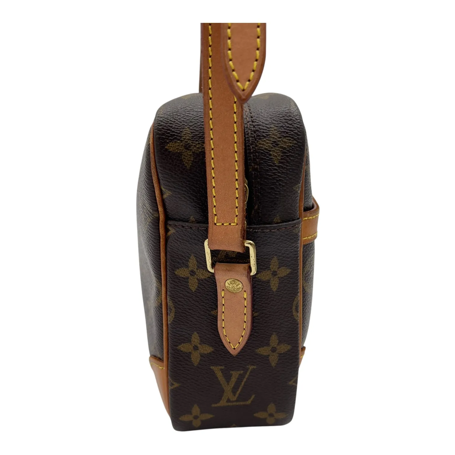 Trocadero Crossbody Bag Brown in Monogram Coated Canvas, Gold hardware