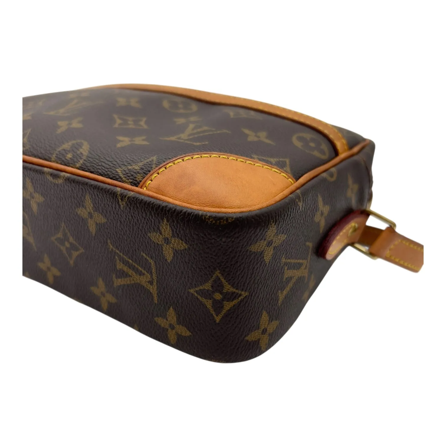Trocadero Crossbody Bag Brown in Monogram Coated Canvas, Gold hardware