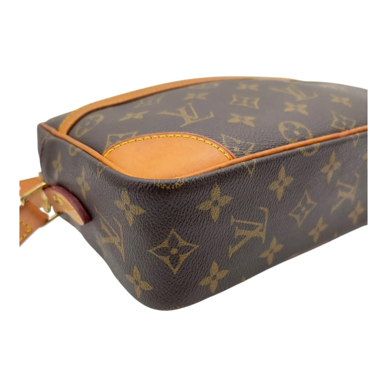 Trocadero Crossbody Bag Brown in Monogram Coated Canvas, Gold hardware