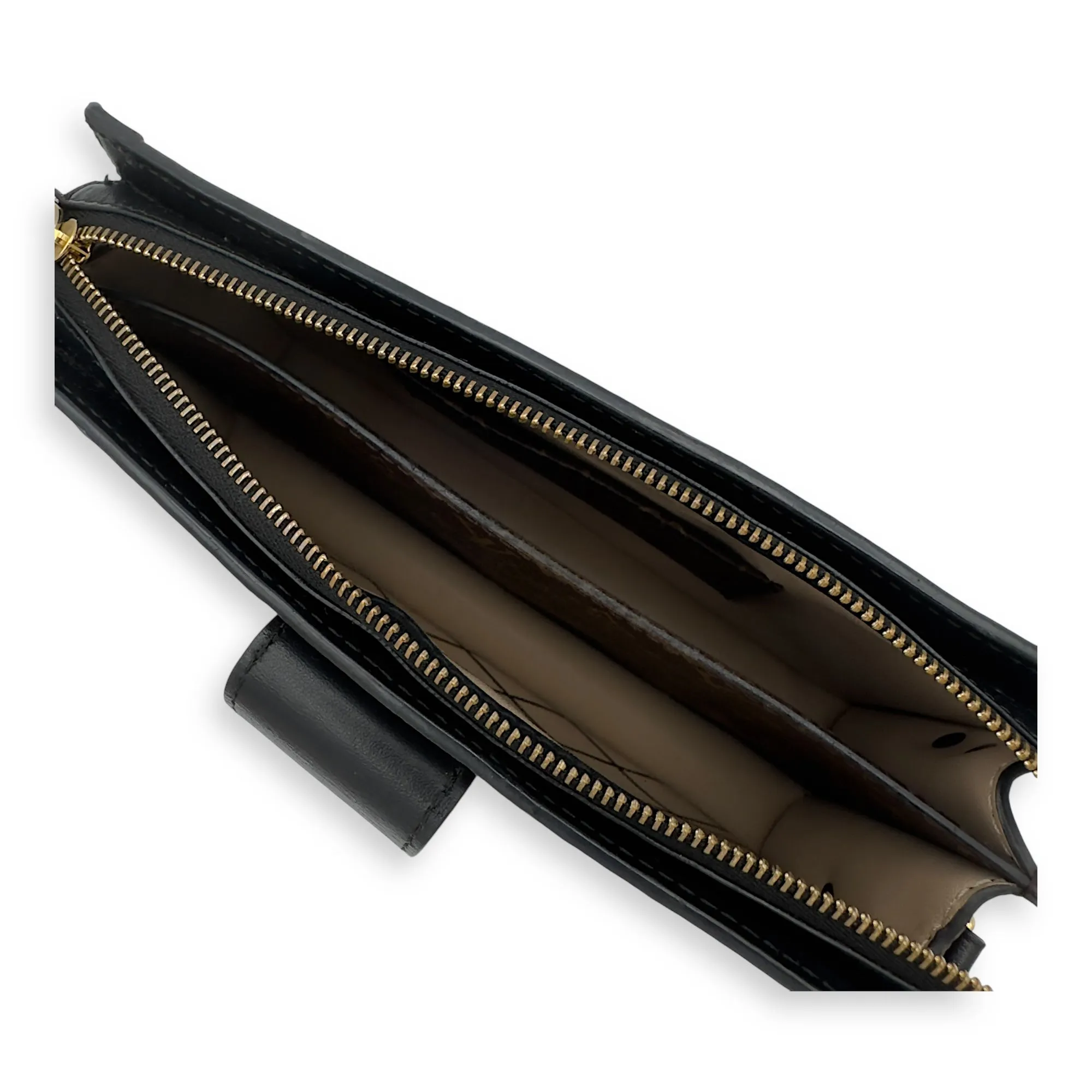 Trunk Clutch 2 Way Brown Crossbody Bag in Coated Canvas, Gold hardware