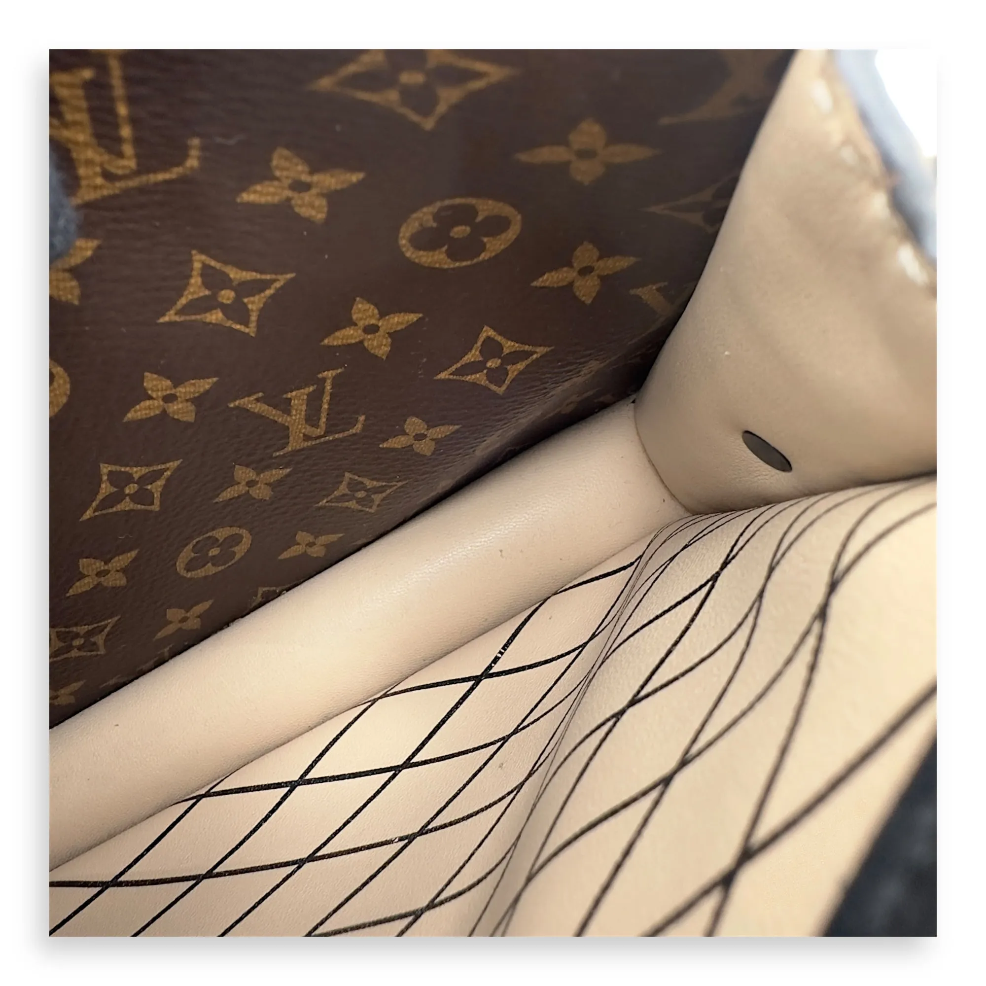 Trunk Clutch 2 Way Brown Crossbody Bag in Coated Canvas, Gold hardware