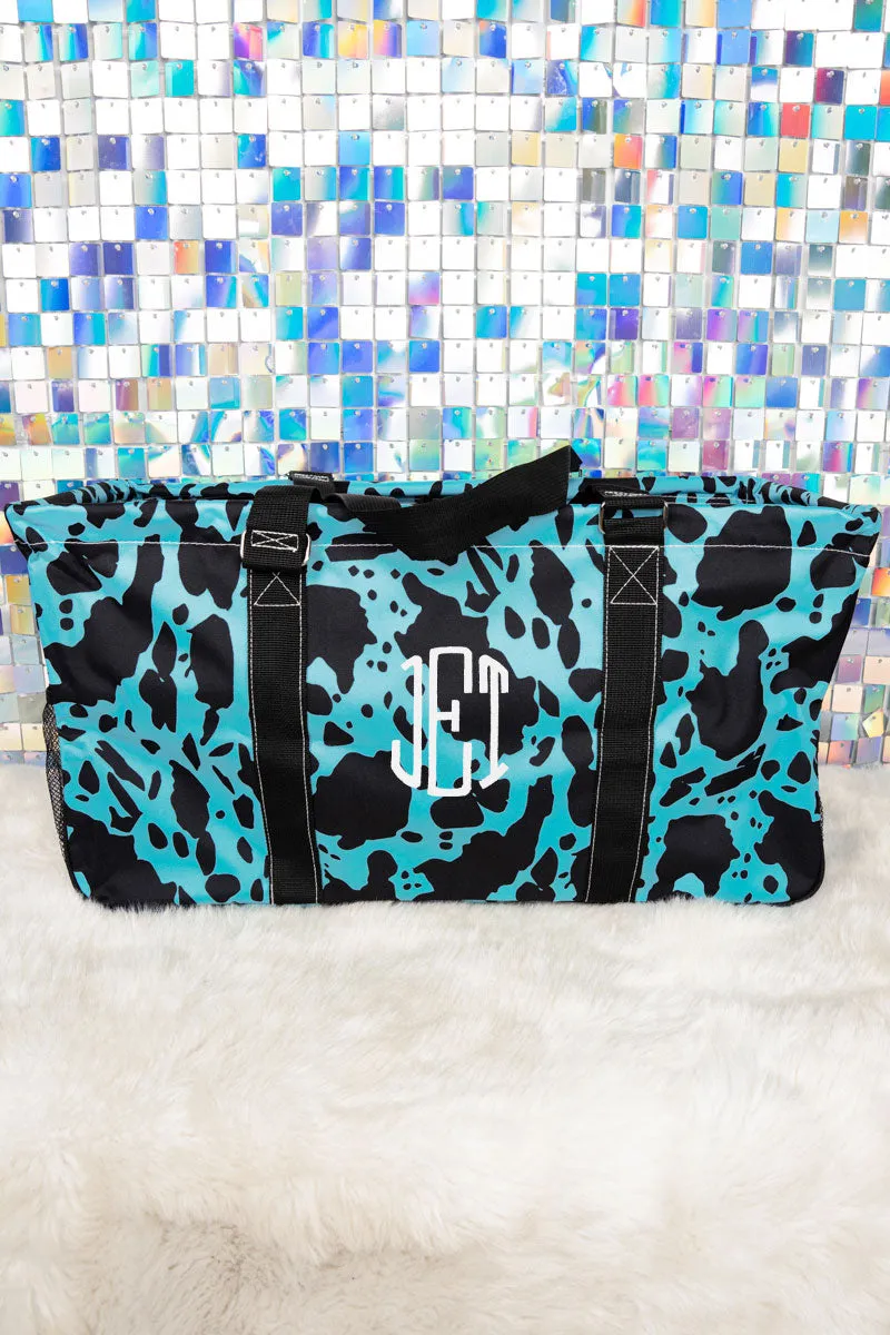 Turquoise Milkin' It Collapsible Haul-It-All Basket with Mesh Pockets